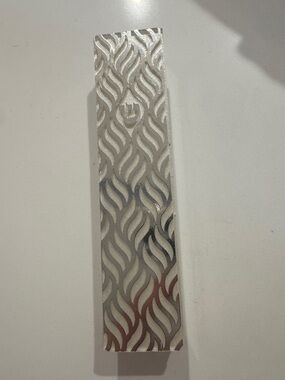 Mezuzah silver and clear design 5.5 x 1.25” with kosher scroll.